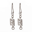 Ear Wires with Square Frolic Earring Components in Sterling Silver 30x8x0.8mm