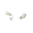 Clip Earrings with Claw Mounting in Sterling Silver