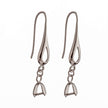 Hollow Pear Shape Ear Wires with Pinch Bail Mounting in Sterling Silver