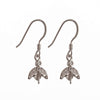 Ear Wires with Cubic Zirconia Inlays and Cup and Peg Mounting in Sterling Silver 9mm