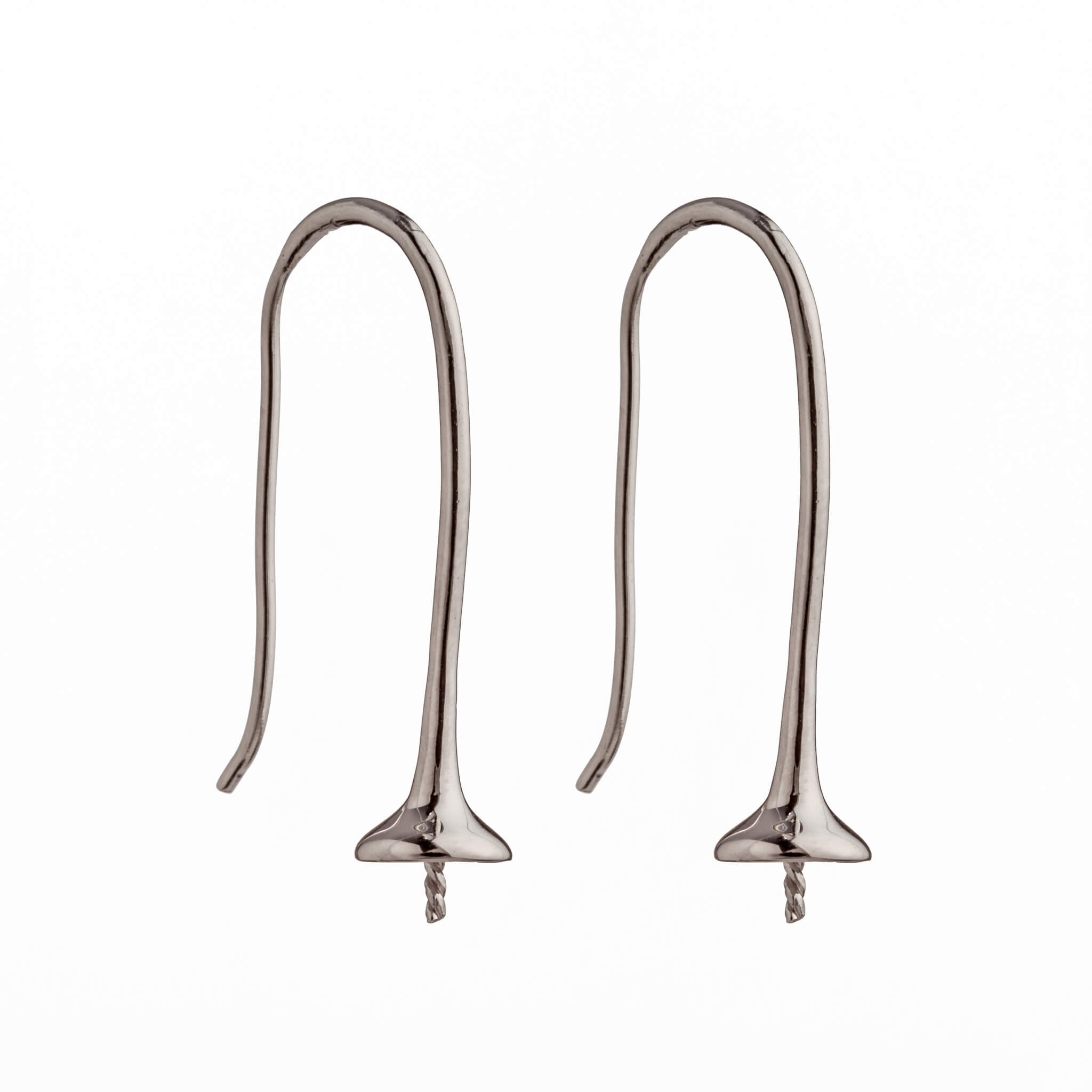 Ear Wires with Cup and Peg Mounting in Sterling Silver 5mm