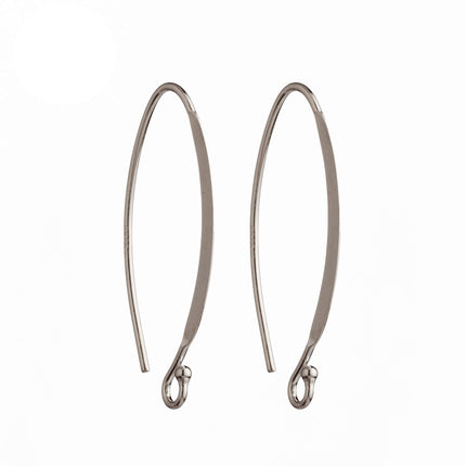 Marquise Ear Wires in Sterling Silver 30.3x13mm
