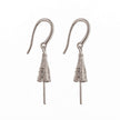 Ear Wires with Cubic Zirconia Inlays and Cup and Peg Mounting in Sterling Silver