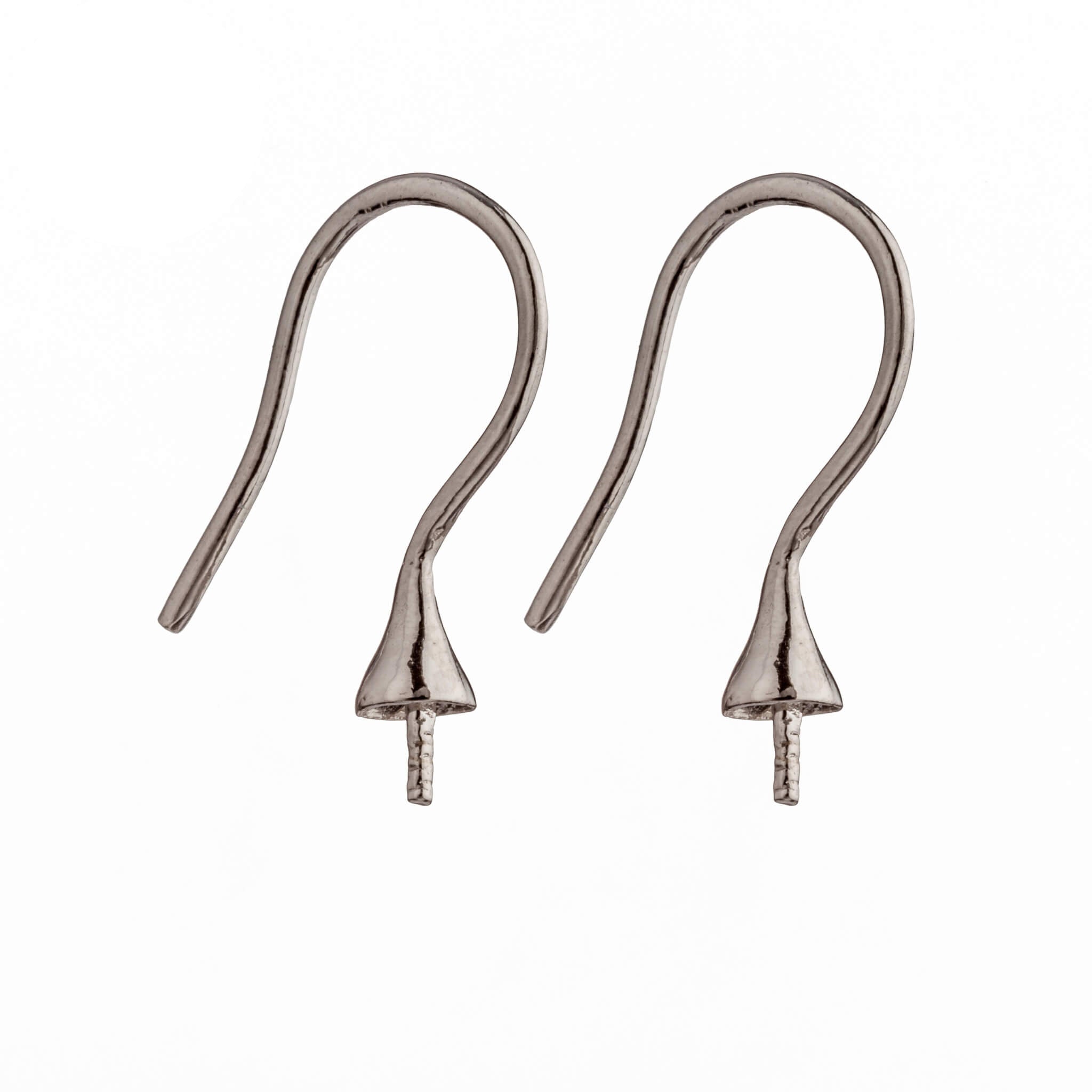 Ear Wires with Cup and Peg Mounting in Sterling Silver