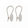 Ear Wires with Kidney Shape and Flat Oval Mounting in Sterling Silver