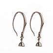 Ear Wires with Cubic Zirconia Inlays, Inner Loop and Cup and Peg Mounting in Sterling Silver 5mm