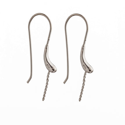 Ear Wires with Peg Mounting in Sterling Silver