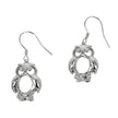 Ear Wires with Owl with Oval Setting in Sterling Silver 6x8mm