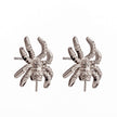 Spider Ear Studs with Cubic Zirconia Inlays and Cup and Peg Mounting in Sterling Silver