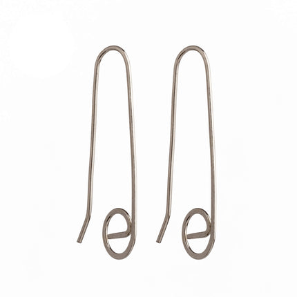 Ear Wires with Inner Loop in Sterling Silver 36x18mm