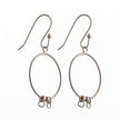 Ear Wires with Earrings Components in Sterling Silver 25.2x21.6mm