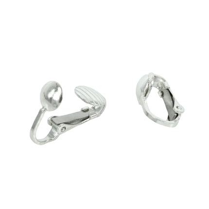 Clip-on Earrings with Domed Pad in Sterling Silver