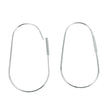 Ear Wires with Asymmetrical Oval Ear Hoop With Tube Closure in Sterling Silver 40x1.5x22mm