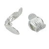 Clip-on Earrings with Round Flat Pad in Sterling Silver 12mm