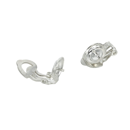 Clip-on Earrings with Domed Pad and Post in Sterling Silver 9-12mm
