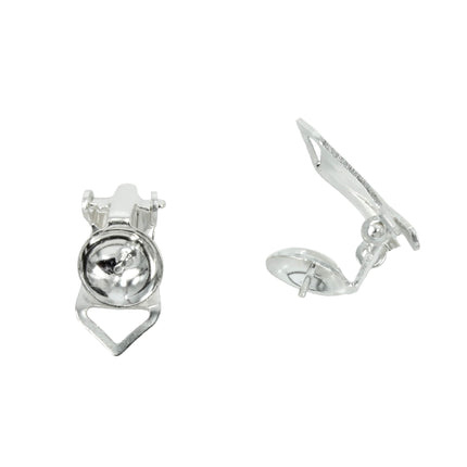 Clip-on Earrings with Domed Pad and Post in Sterling Silver 7-9mm