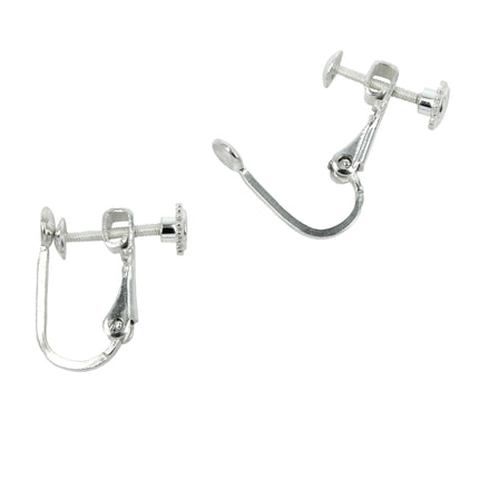 Clip/Screw-on Earrings with Domed Pad and Post in Sterling Silver 4-6mm