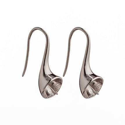 Ear Wires with Cup and Peg Mounting in Sterling Silver 10mm