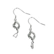 Ear Wires with Pinch Bail and Curls Element in Sterling Silver 4mm