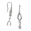 Pear Shape Ear Wires with Pinch Bail in Sterling Silver 4mm