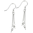 Earrings with Two Cup & Peg Chain Dangles in Sterling Silver 8-10mm