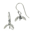 Earrings with Leaf Cap Cup and Peg Dangle in Sterling Silver 8mm to 11mm