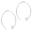 Earwires with Oval Shape in Sterling Silver 25x19mm - 20 Gauge