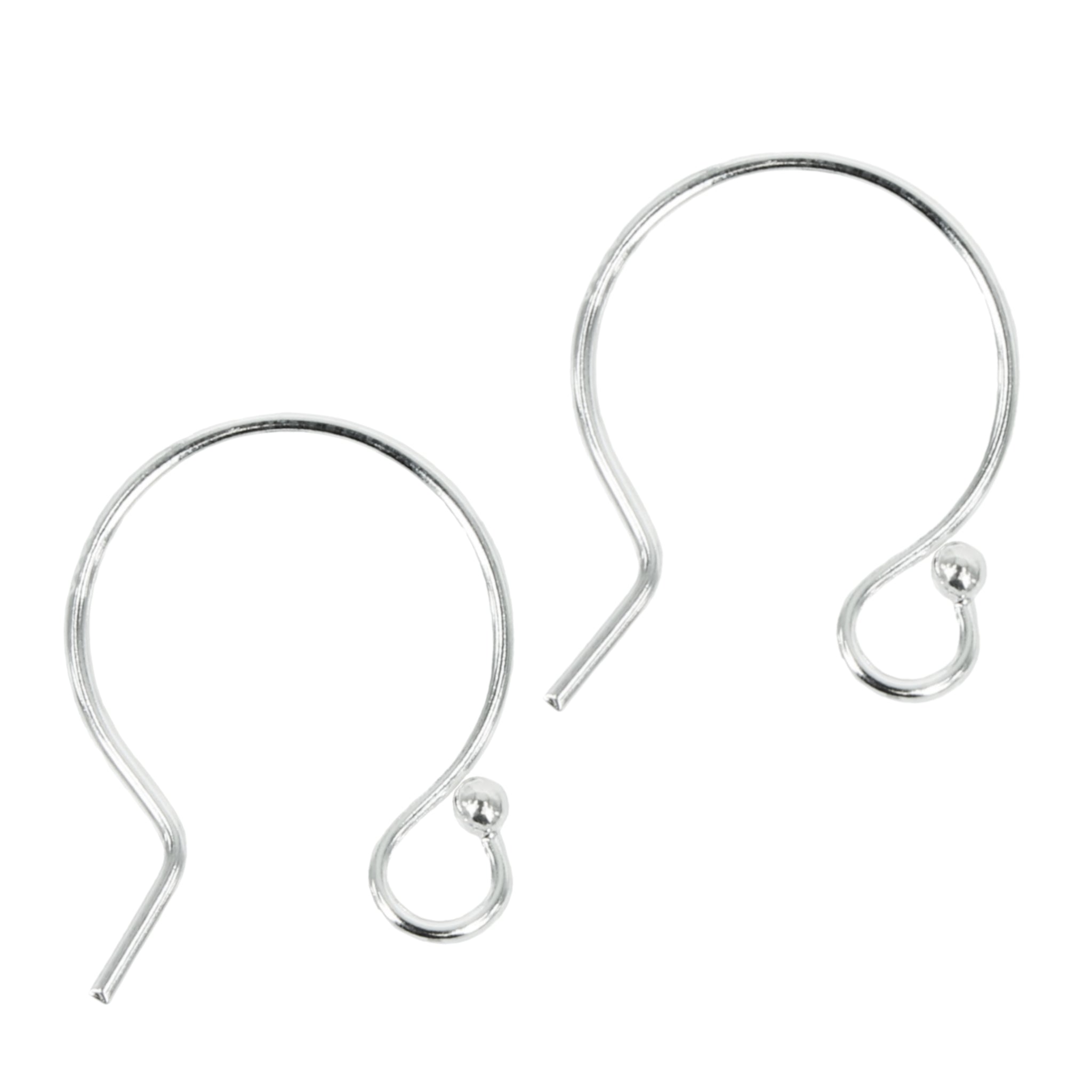 Earwires with Round Shape in Sterling Silver 15x19mm - 20 Gauge