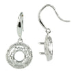 CZ Halo Earrings with Round Setting in Sterling Silver for 6mm Stones