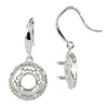CZ Halo Earrings with Round Setting in Sterling Silver for 6mm Stones