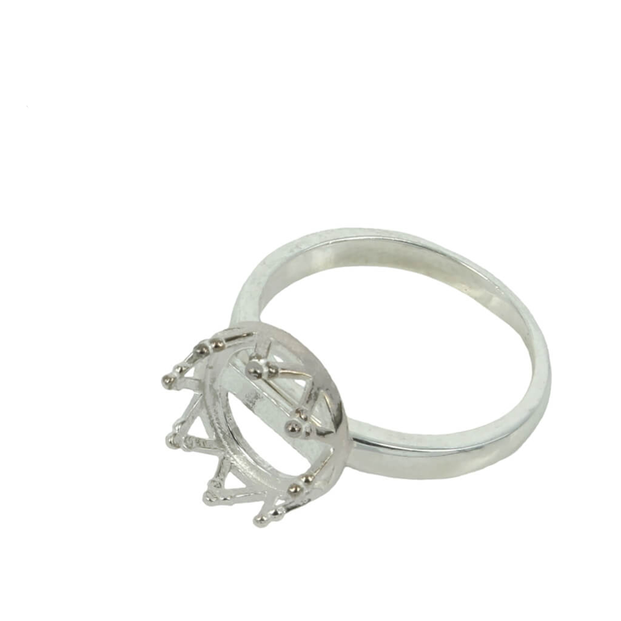 Jeweller Ring Peg Setting Gallery Style Round Bezel