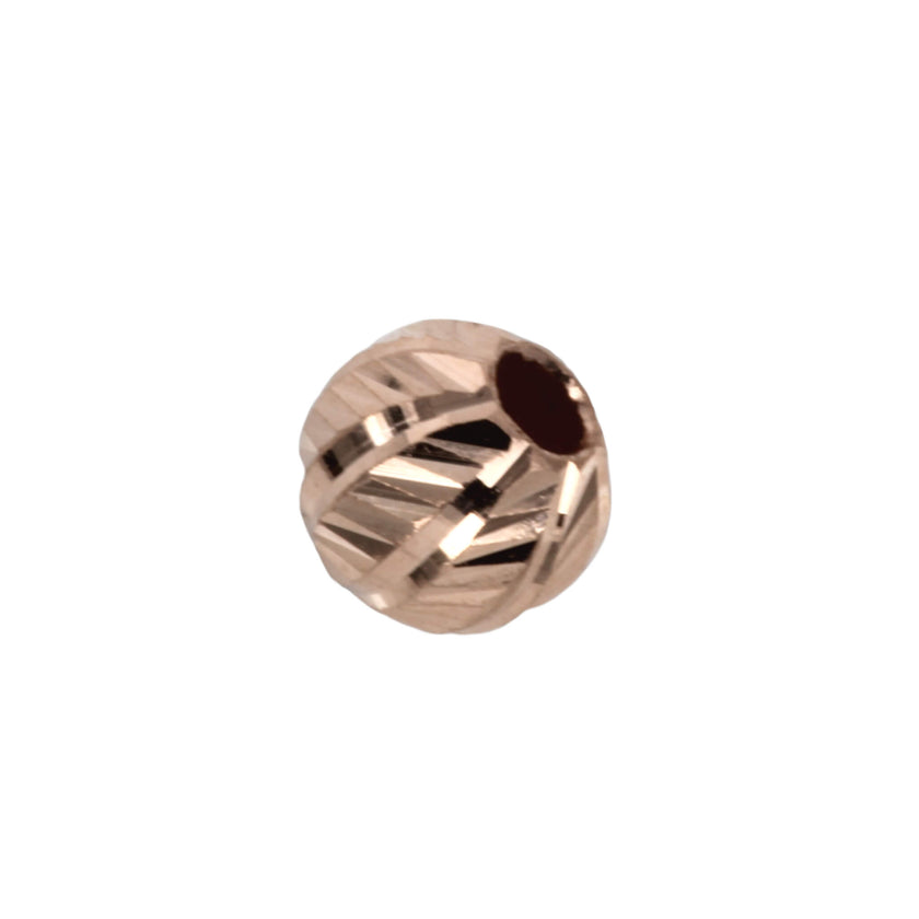18Kt Gold 4mm Bead with Laser-Etched Patterned Surface