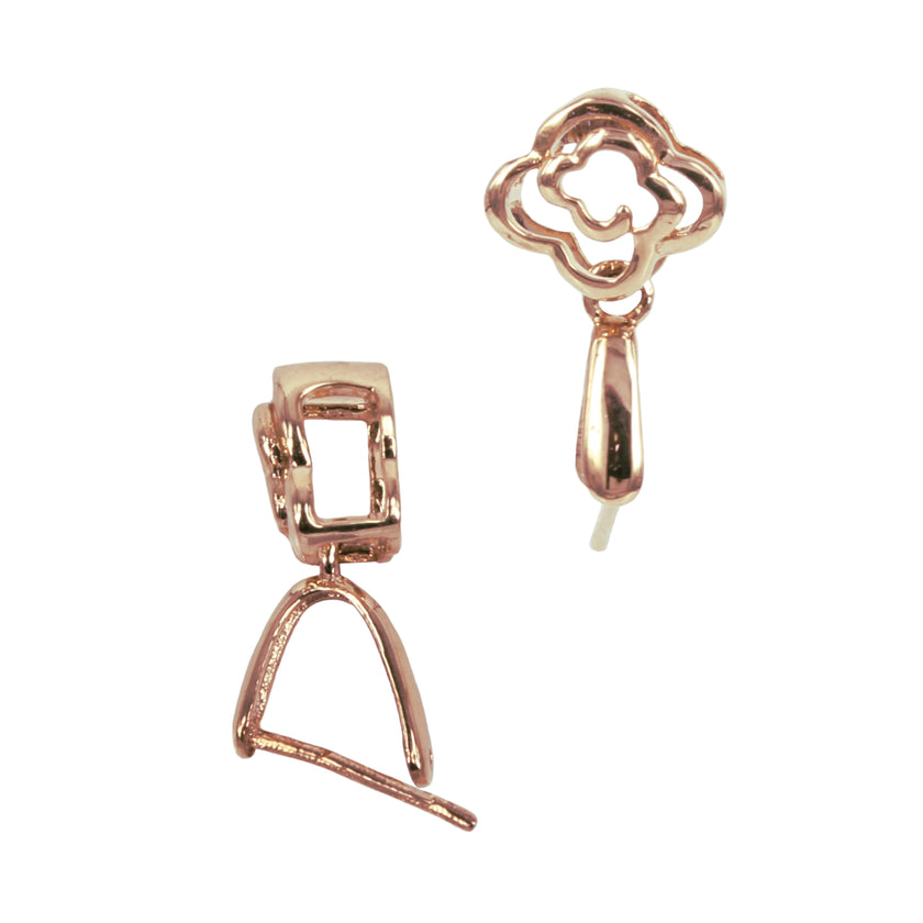 18Kt Gold Teardrop Pinch Bail with Open Clouds Bail 11.05x6.4mm