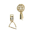 18Kt Gold Teardrop Pinch Bail with Korean Character Frame Bail 12.2x5.8mm