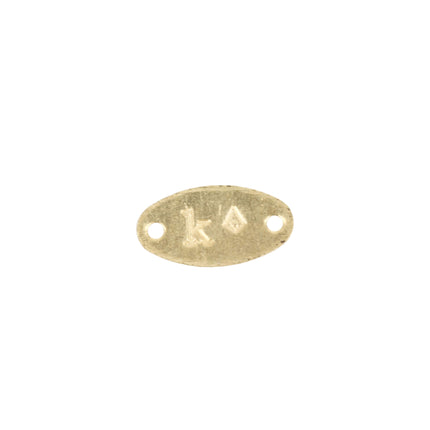 18Kt Gold Oval Jewelry Tag Stamped 