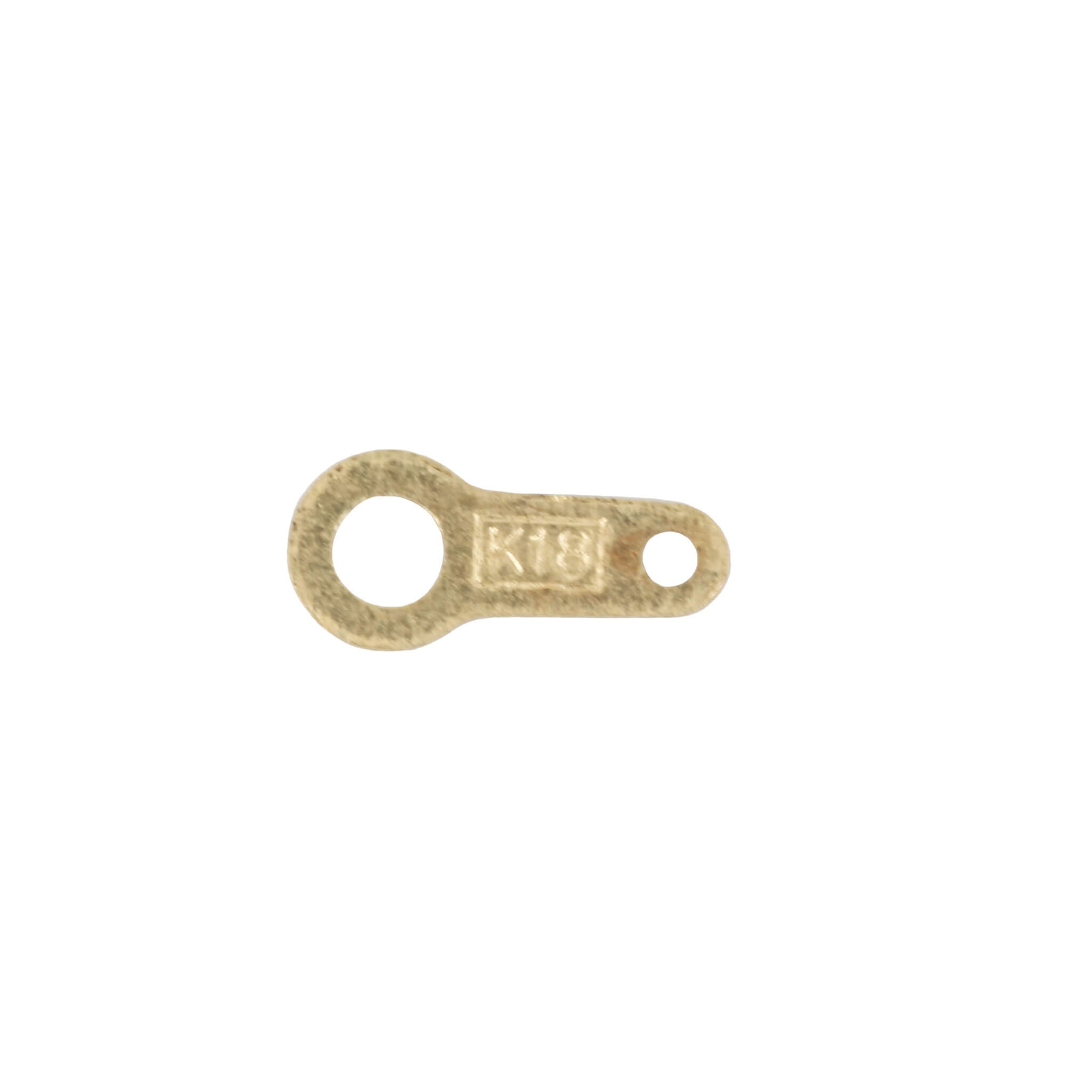 18Kt Gold Loop & Bar Jewelry Tag Stamped 