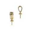18Kt Gold Meandros Pattern Bail with Cup & Peg Pearl Mounting 13.4x3.7mm