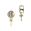 18Kt Gold Chinese Character Bail with Cup & Peg Pearl Mounting 14.6x3.5mm