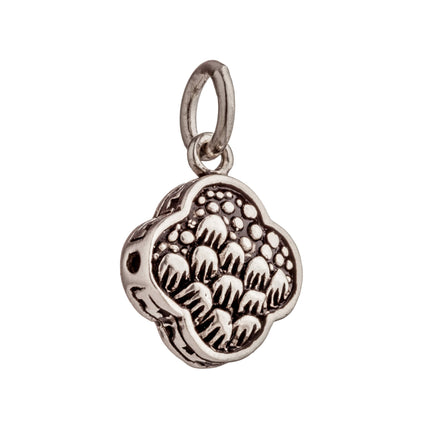 Flower Charm in Antique Sterling Silver 19.1x12x5.6mm