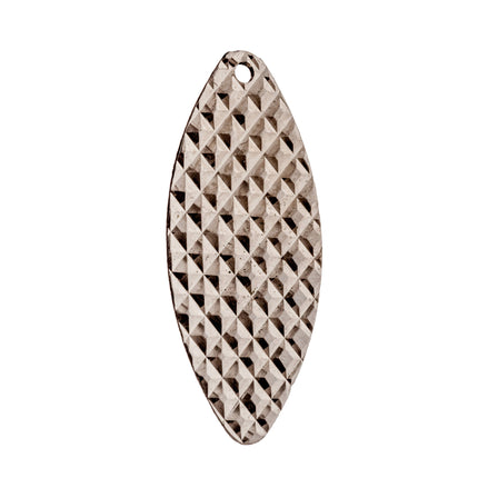 Textured Oval Charm in Sterling Silver 22.9x9.4x0.5mm