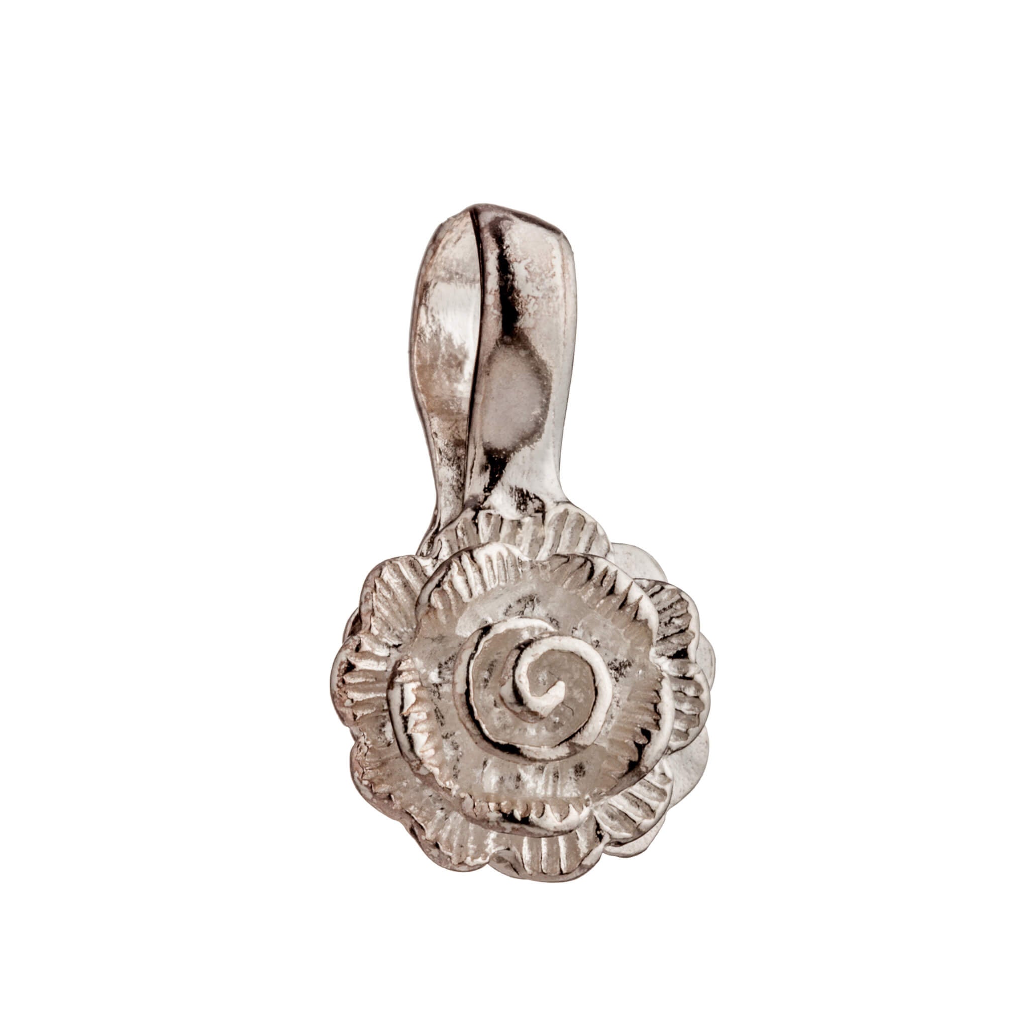 Rose Bud Charm in Sterling Silver 16.7x9.02x5mm