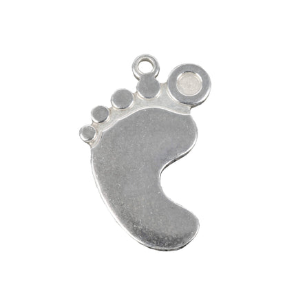 Footprint Charm in Sterling Silver 23x14mm