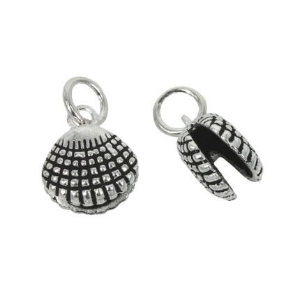 Clamshell Charm in Sterling Silver 14.5x10mm