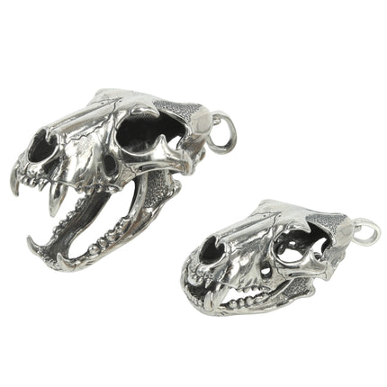 Dragon Skull with Articulated Jawbone in Sterling Silver 42x20x16mm