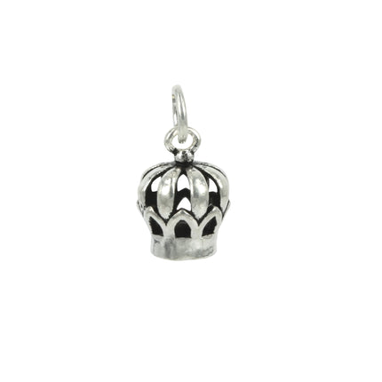 Crown Charm in Antiqued Sterling Silver 17x10mm