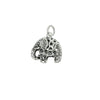 Fertility Elephant Charm in Antiqued Sterling Silver 14x11.5x4.5mm
