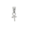 Bail with Cup & Peg Pearl Mounting in Sterling Silver 11x4x3.5mm