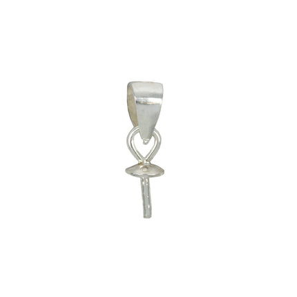 Bail with Cup & Peg Pearl Mounting in Sterling Silver 13x3x3mm