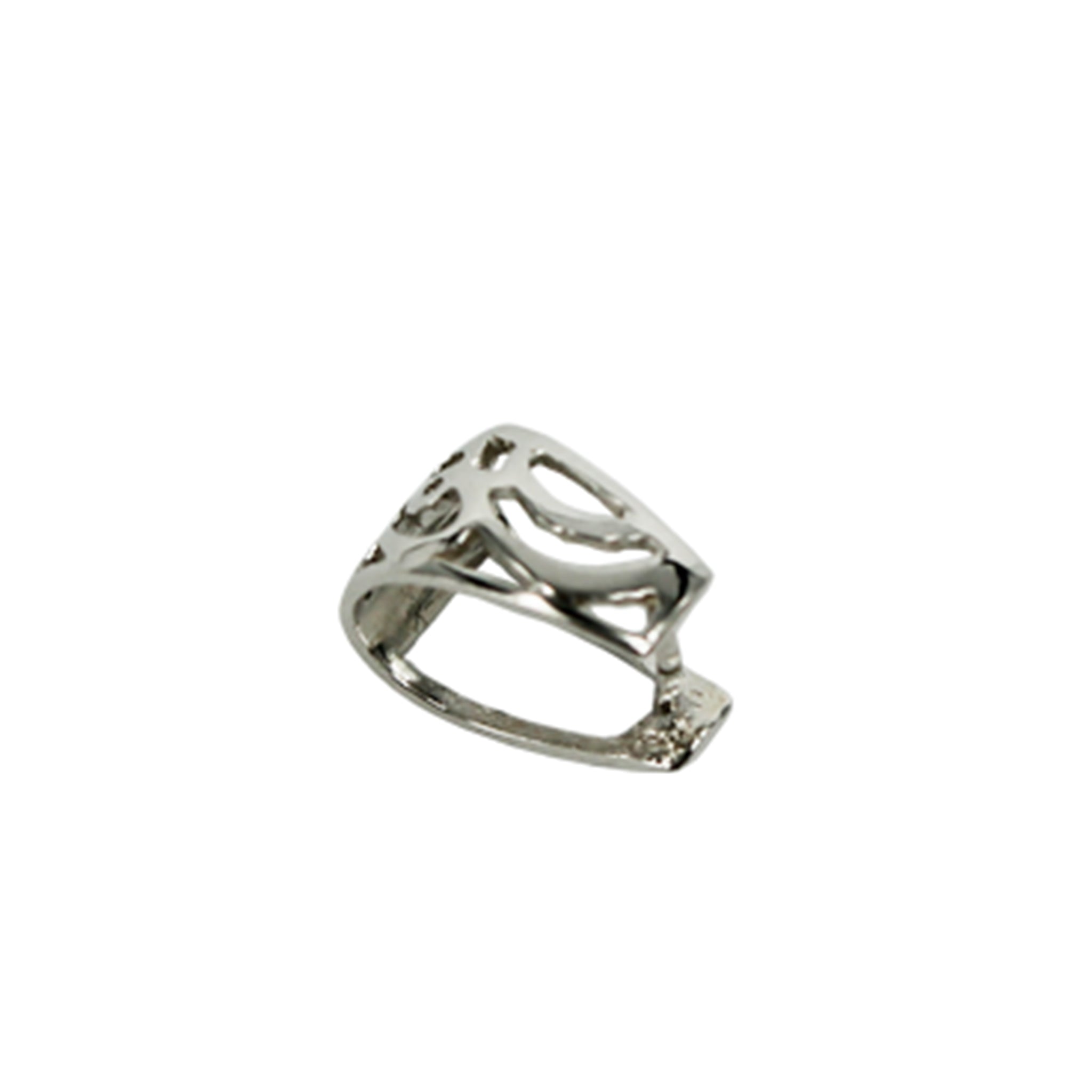 Saddle Pinch Bail in Rhodium Plated Sterling Silver 7x11.1mm