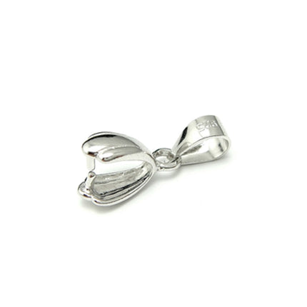 Flared Pinch Bail with Loop in Sterling Silver 17.4x7.1x4.7mm